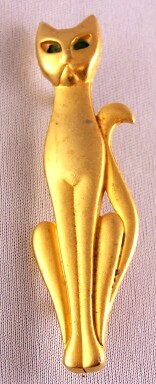 SJ49 A.J.C goldtone Siamese cat pin